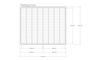 Douglas overkapping 407x497cm + wand zwart Verando, Living